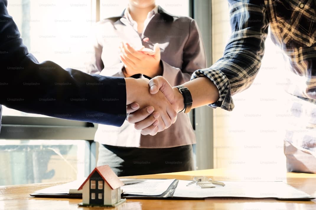 Handshake after a lending agreement